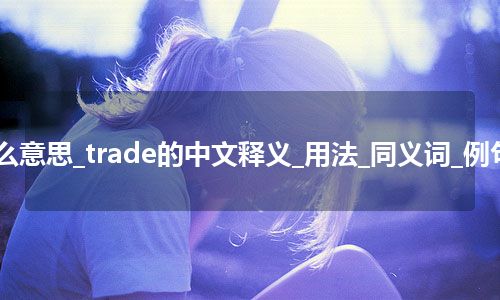 交易量7.（the trade）（英口）酒商8.（the trades）贸易风9.（th