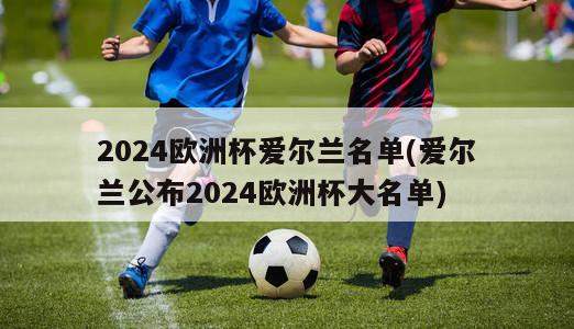 2024欧洲杯爱尔兰名单(爱尔兰公布2024欧洲杯大名单)